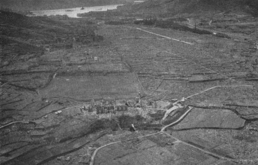 Nagasaki after the atomic bombing in 1945